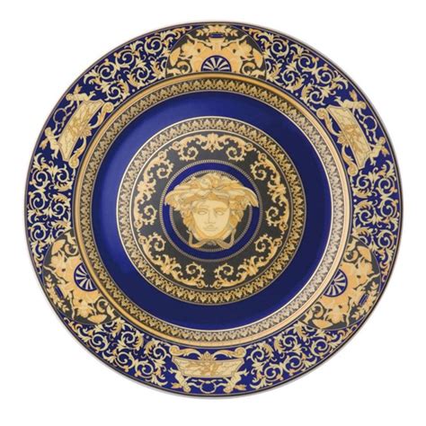 piatti versace blu e oro|versace dishes for sale.